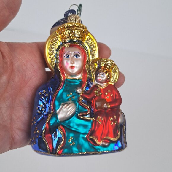 Our Lady of Czestochowa Madonna and Child Handmade Glass Ornament - Picture 10 of 16